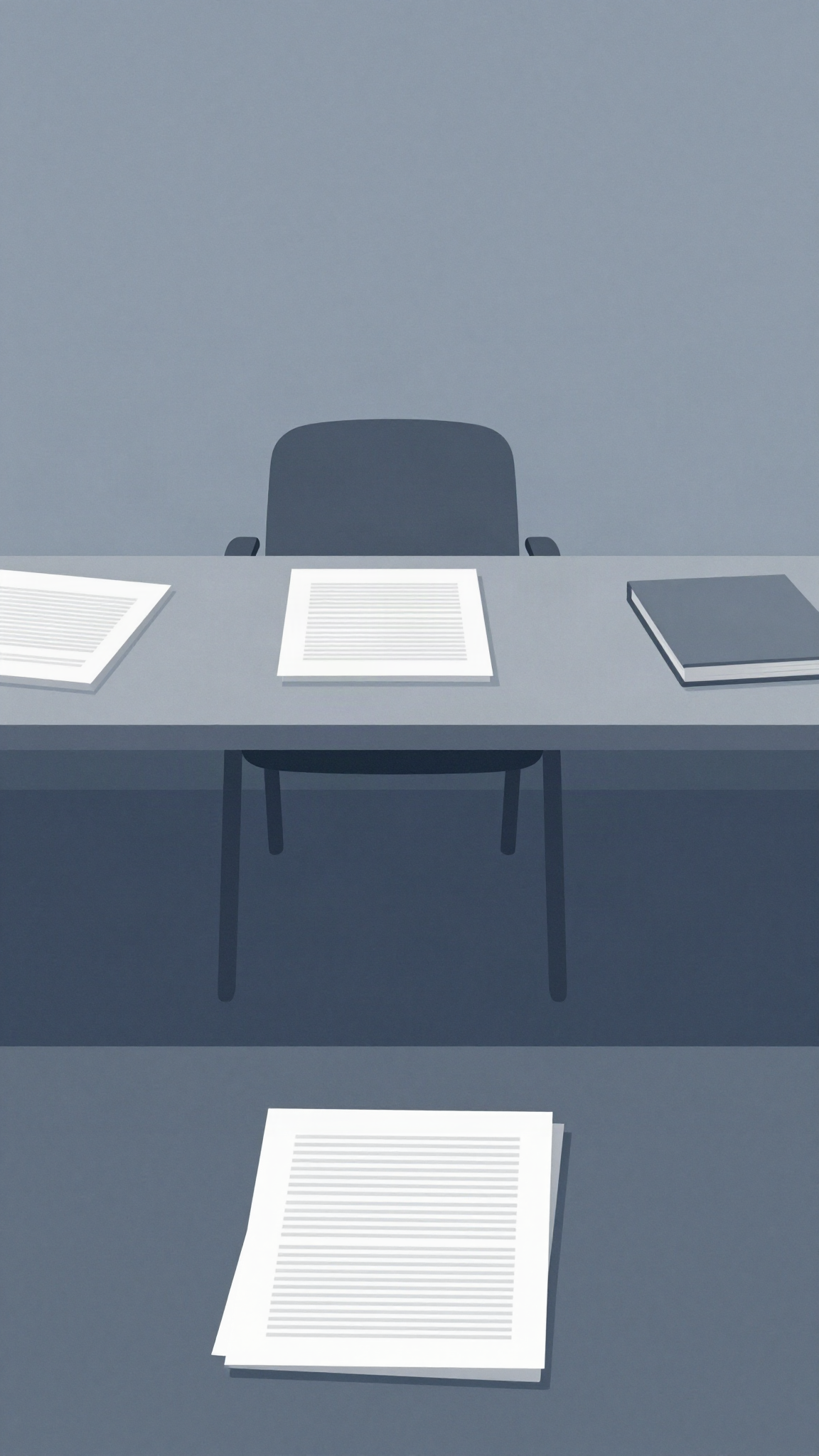 Chaise vide autour d'une table de réunion, illustration