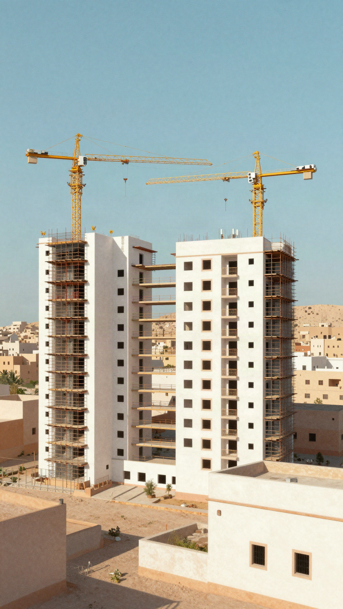 Immeubles d'habitation en construction (illustration)