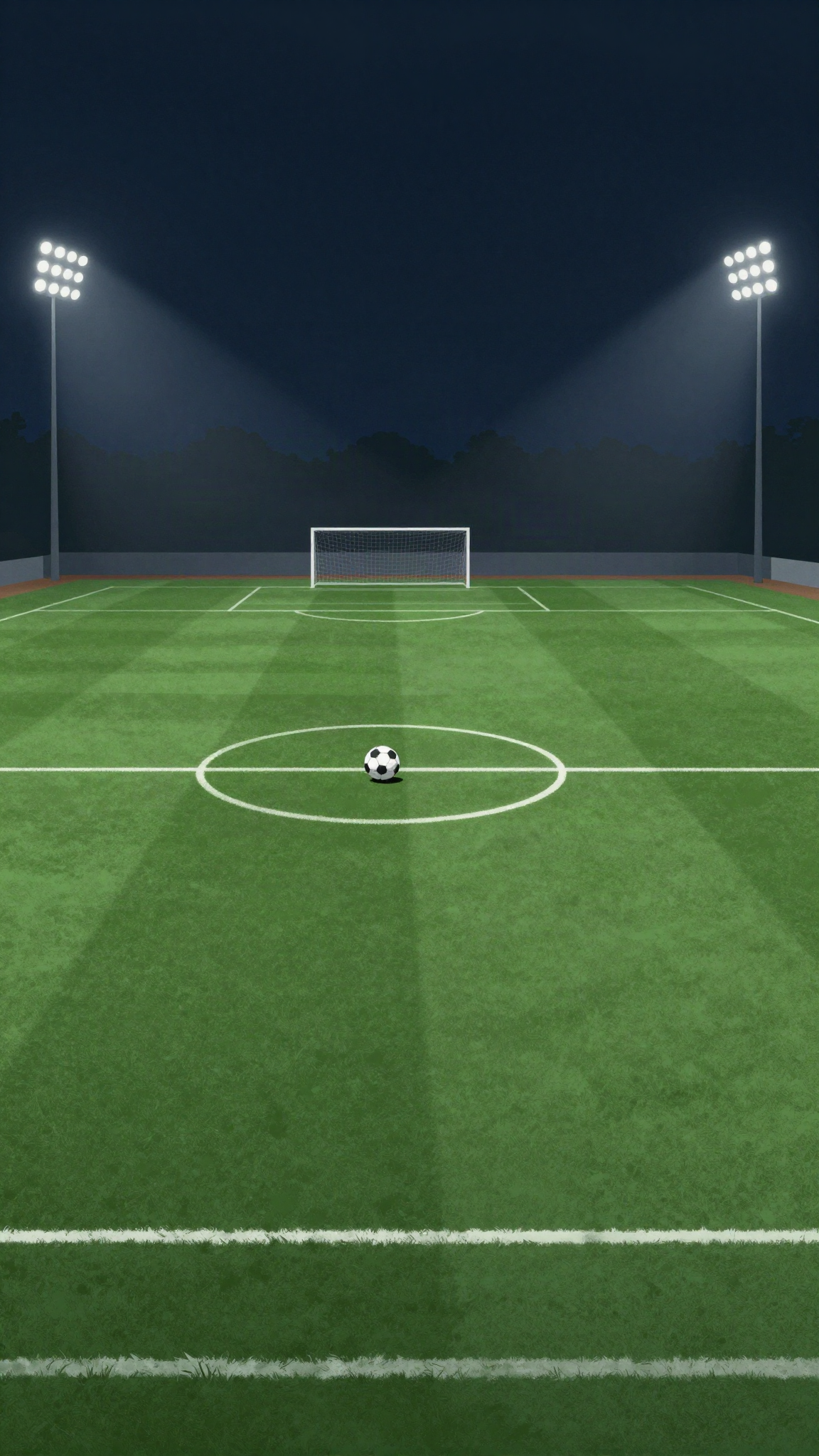 Un terrain de football sous les projecteurs, illustration
