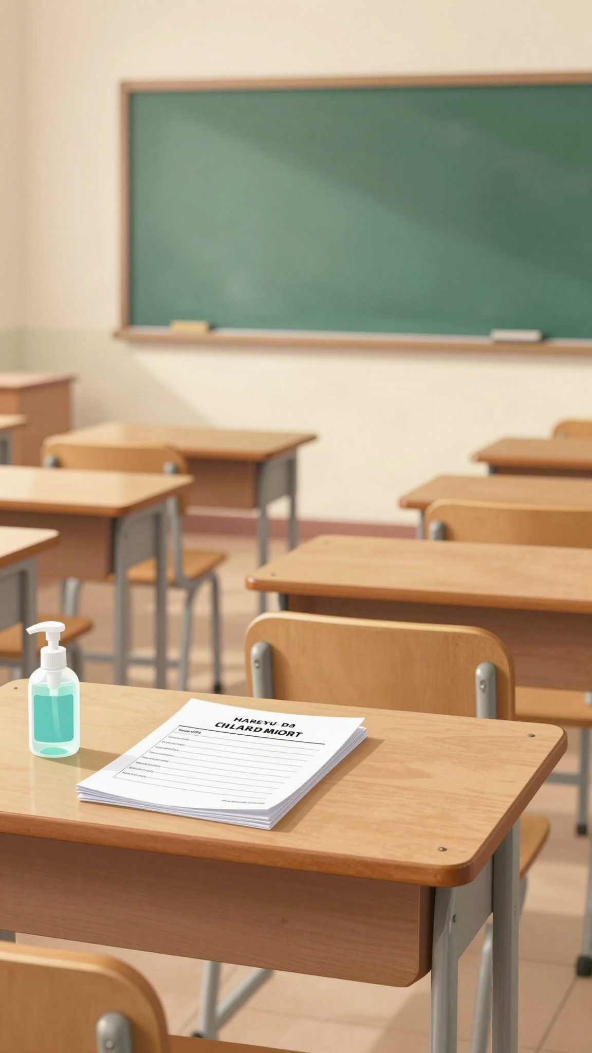 Illustration : une salle de classe vide