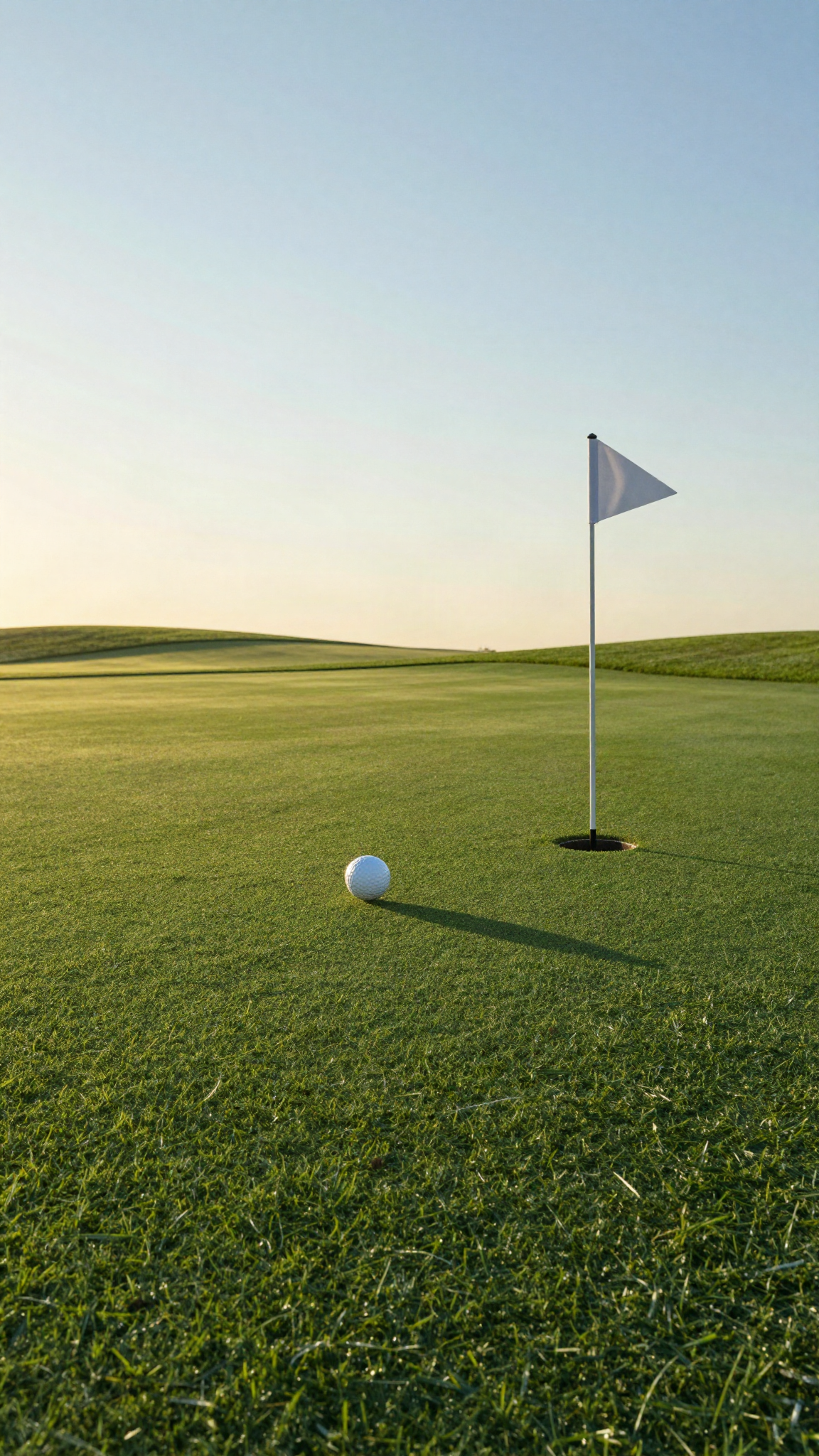 Une balle de golf près du trou sur un green, illustration
