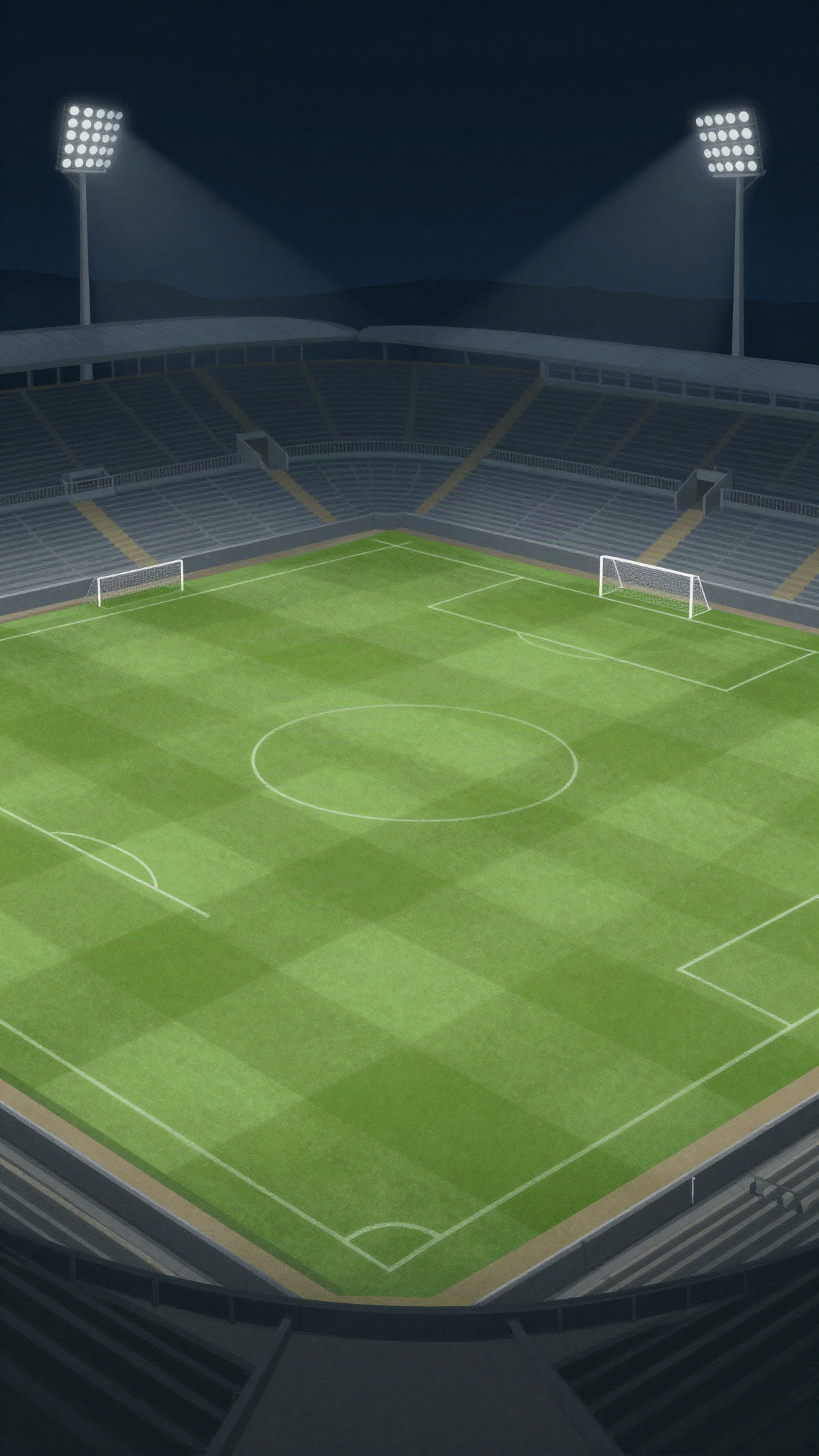 Illustration : un stade de football la nuit