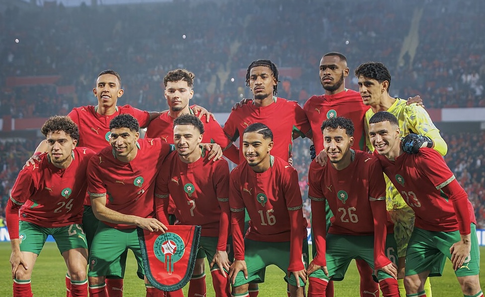 L'équipe du Maroc de football avant un match