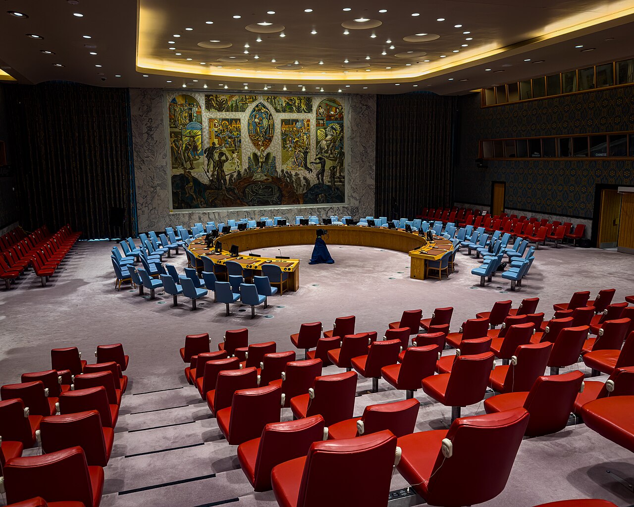 La salle du Conseil de sécurité, siège des Nations unies, New York