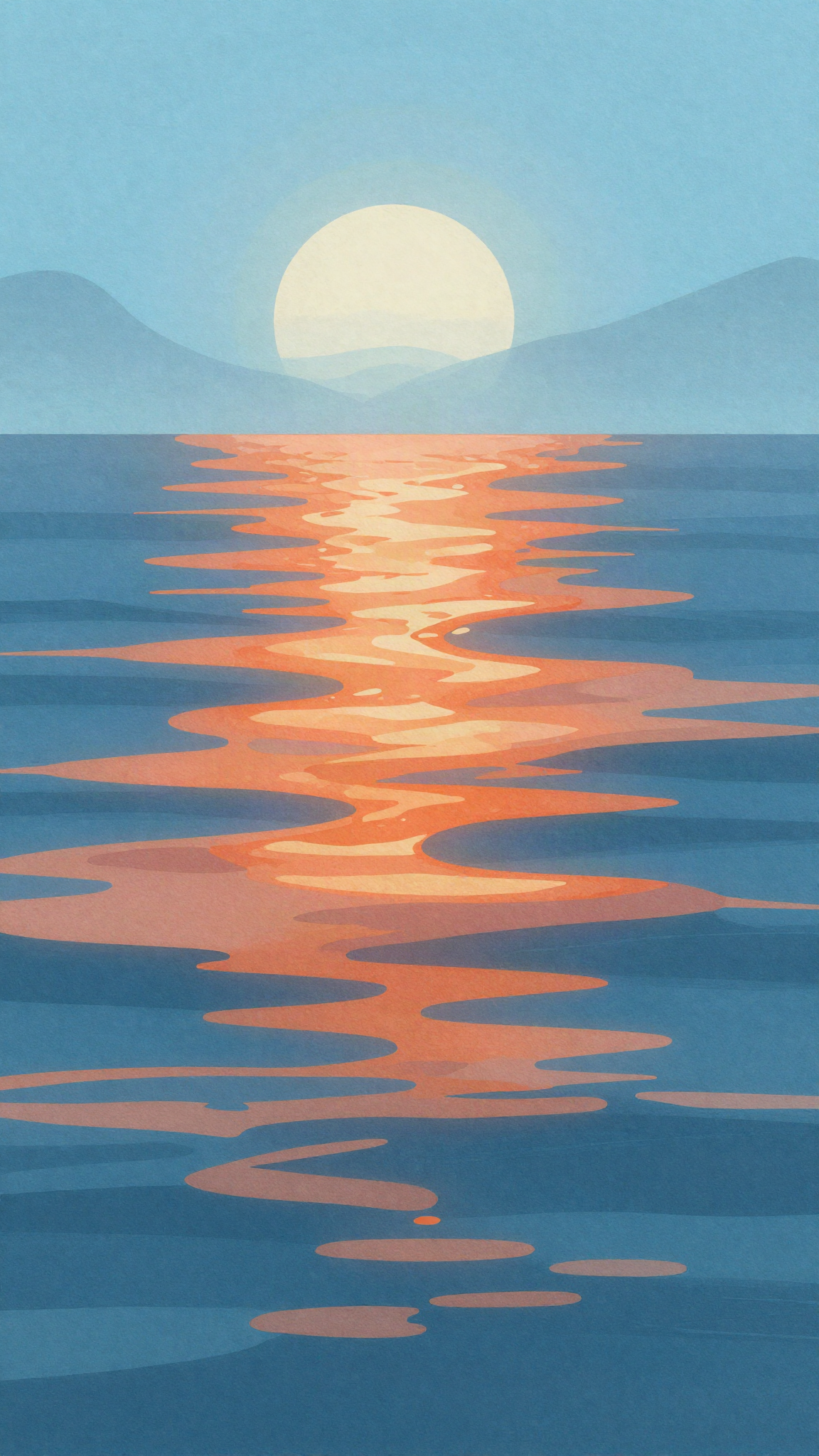Eaux chaudes qui s'étendent sur l'océan, illustration