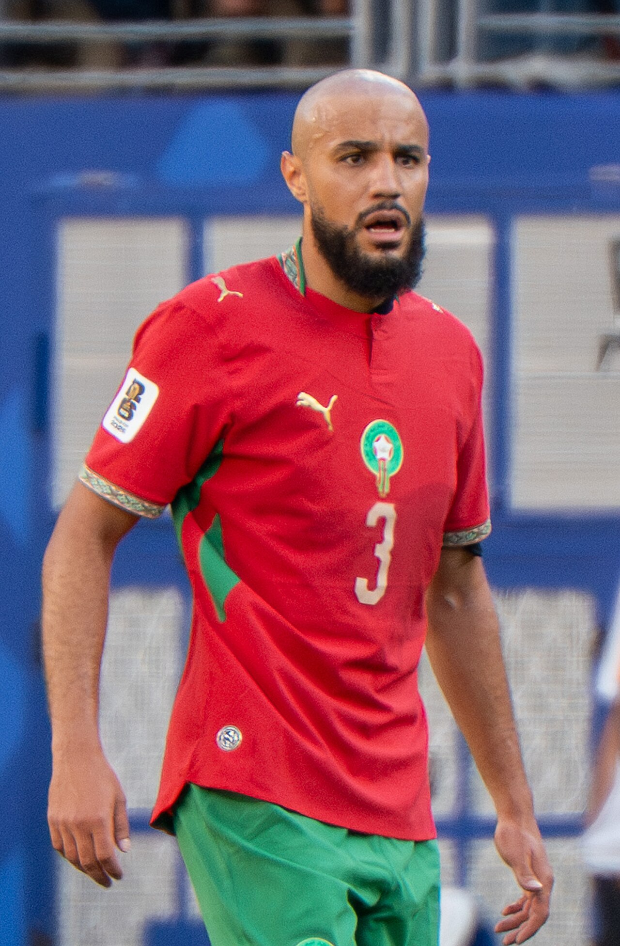 Noussair Mazraoui sous le maillot du Maroc