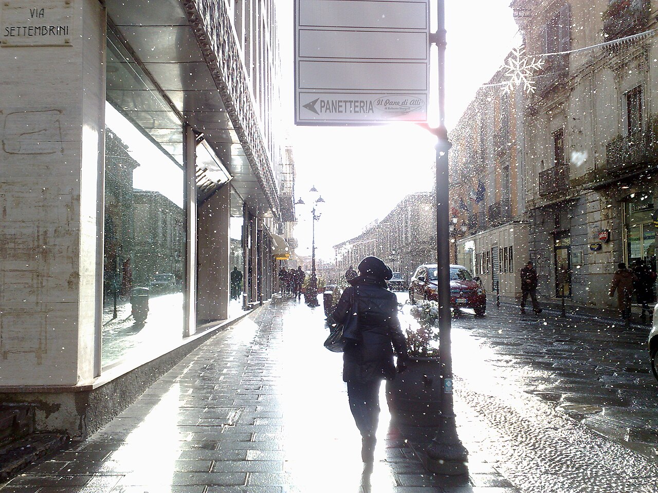 Corso Mazzini, rue commerçante de Catanzaro, Italie