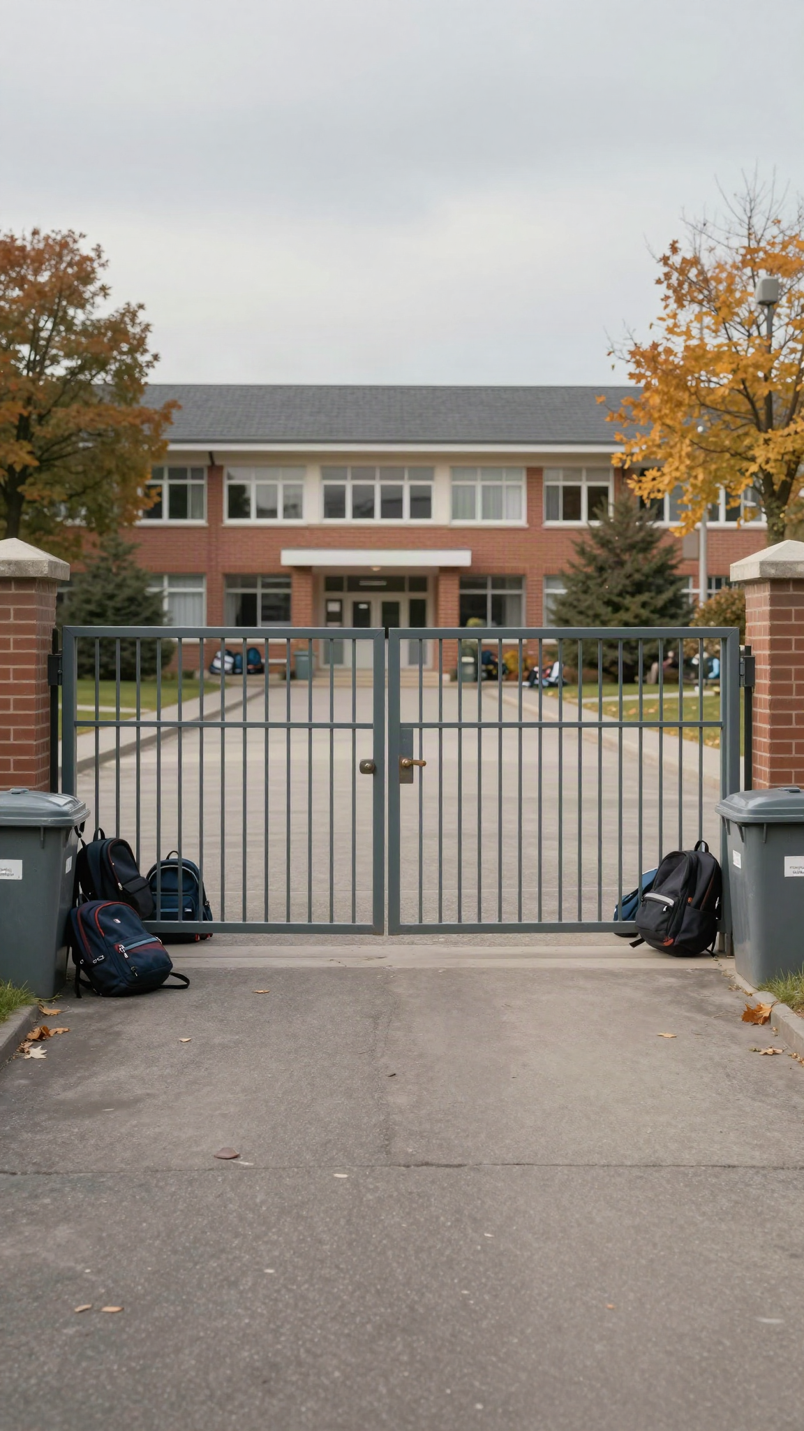 Entrée d'un lycée bloquée