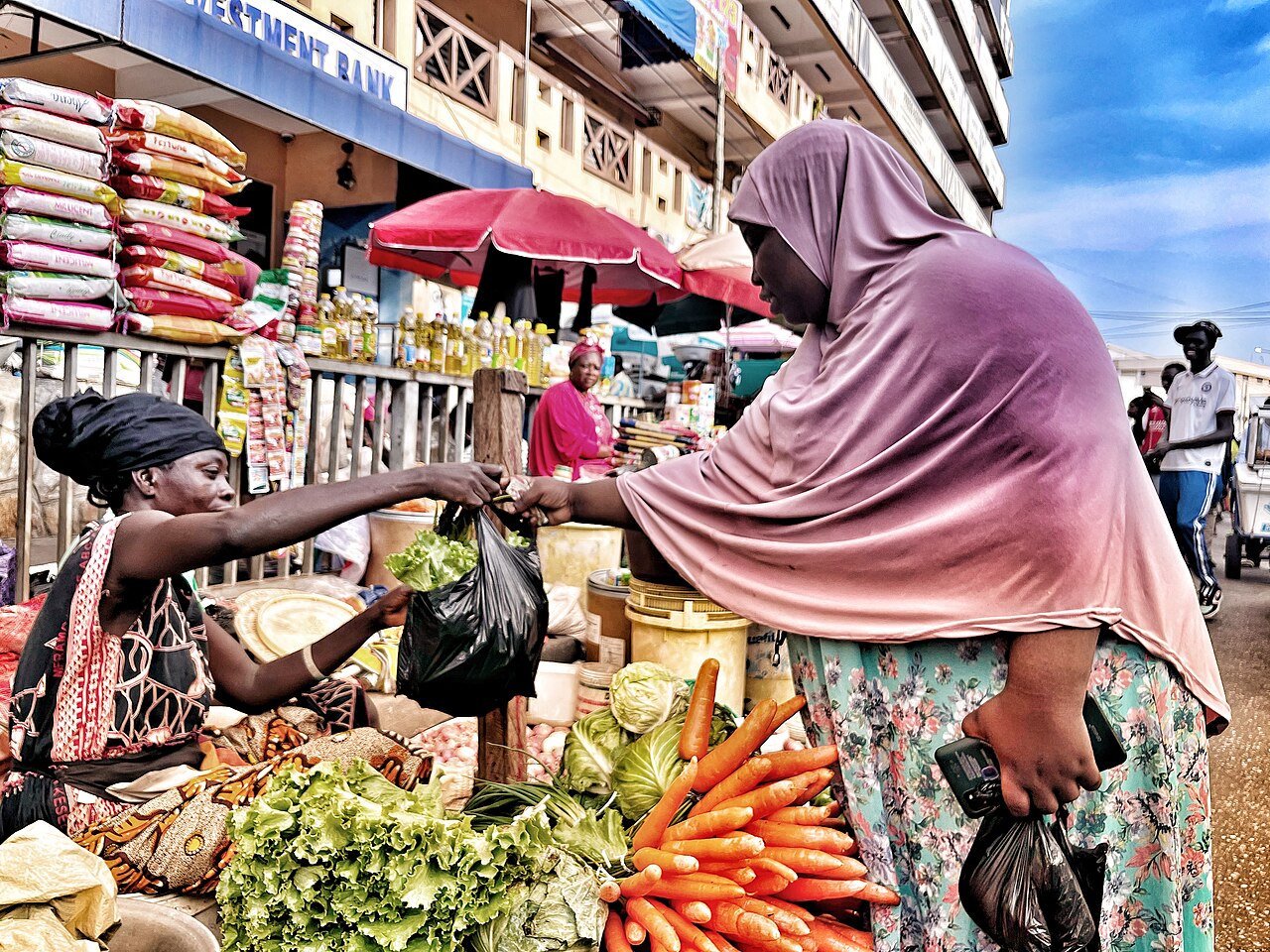 Un marché local au Ghana