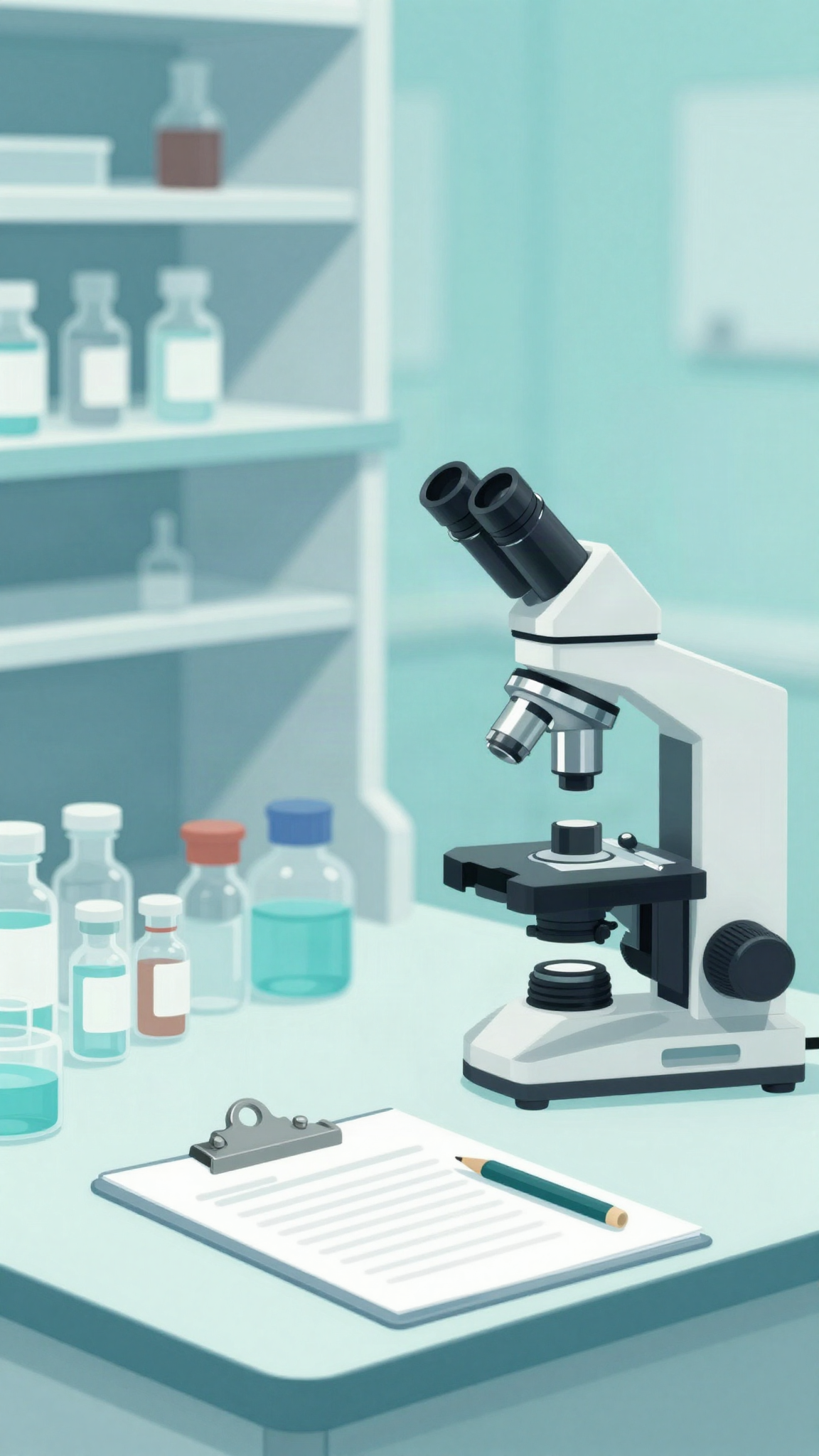 Illustration : paillasse de laboratoire de recherche clinique