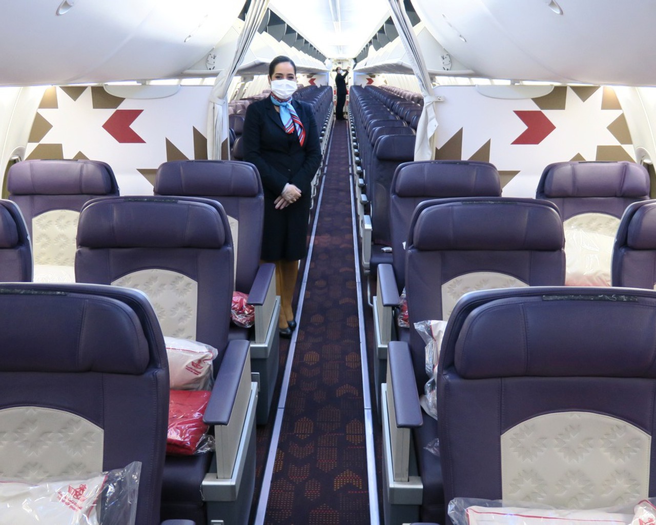 Cabine d'un Boeing 737 de Royal Air Maroc