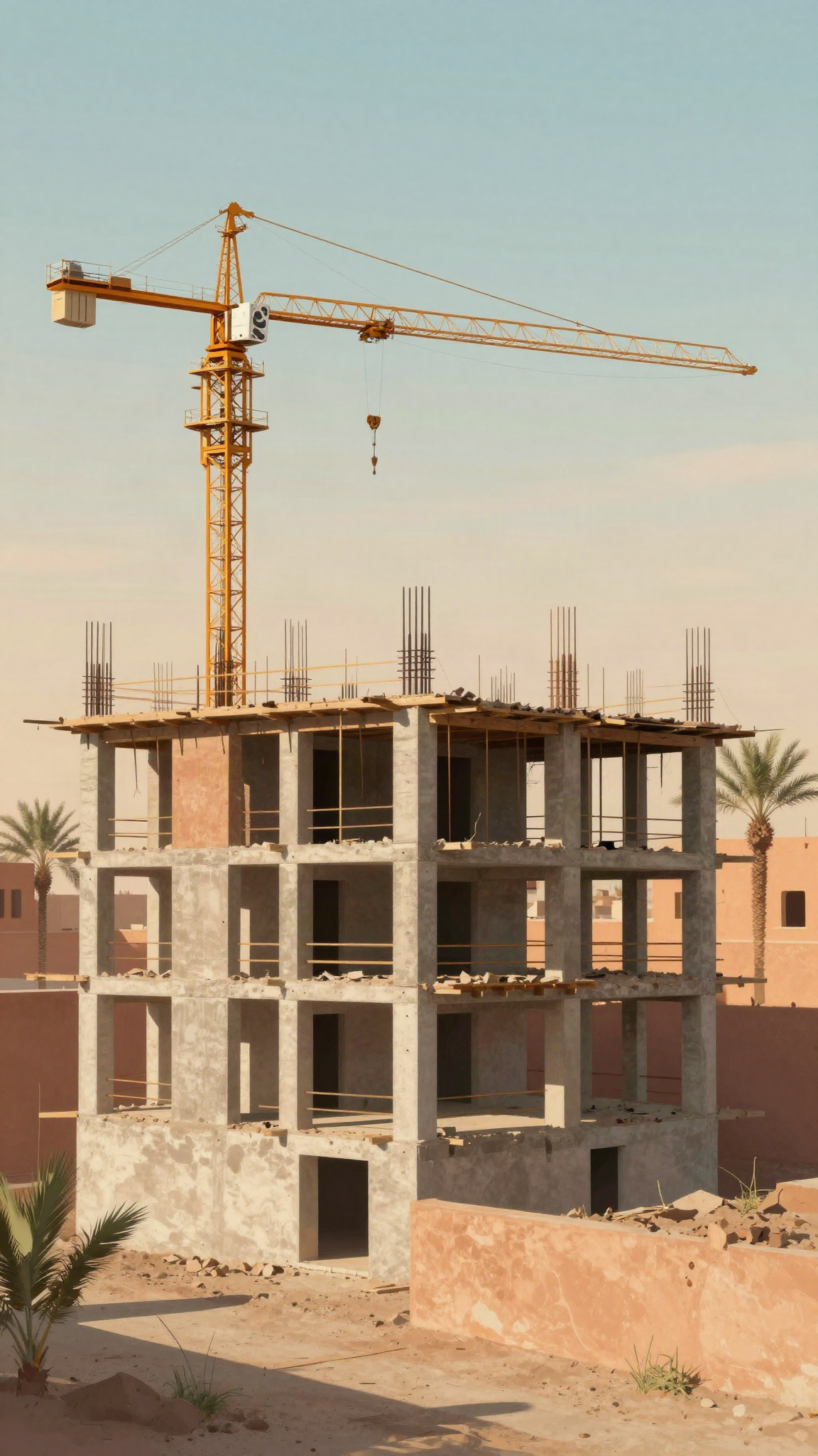 Illustration : un immeuble inachevé à Marrakech