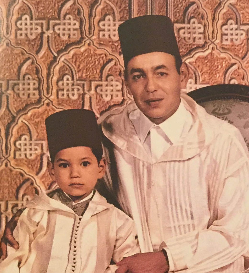Le roi Hassan II et le futur roi Mohammed VI