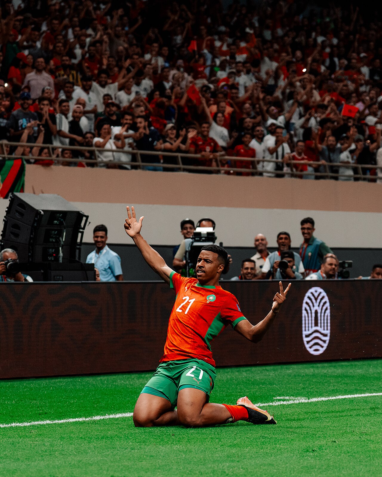 Hamza Igamane sous le maillot du Maroc