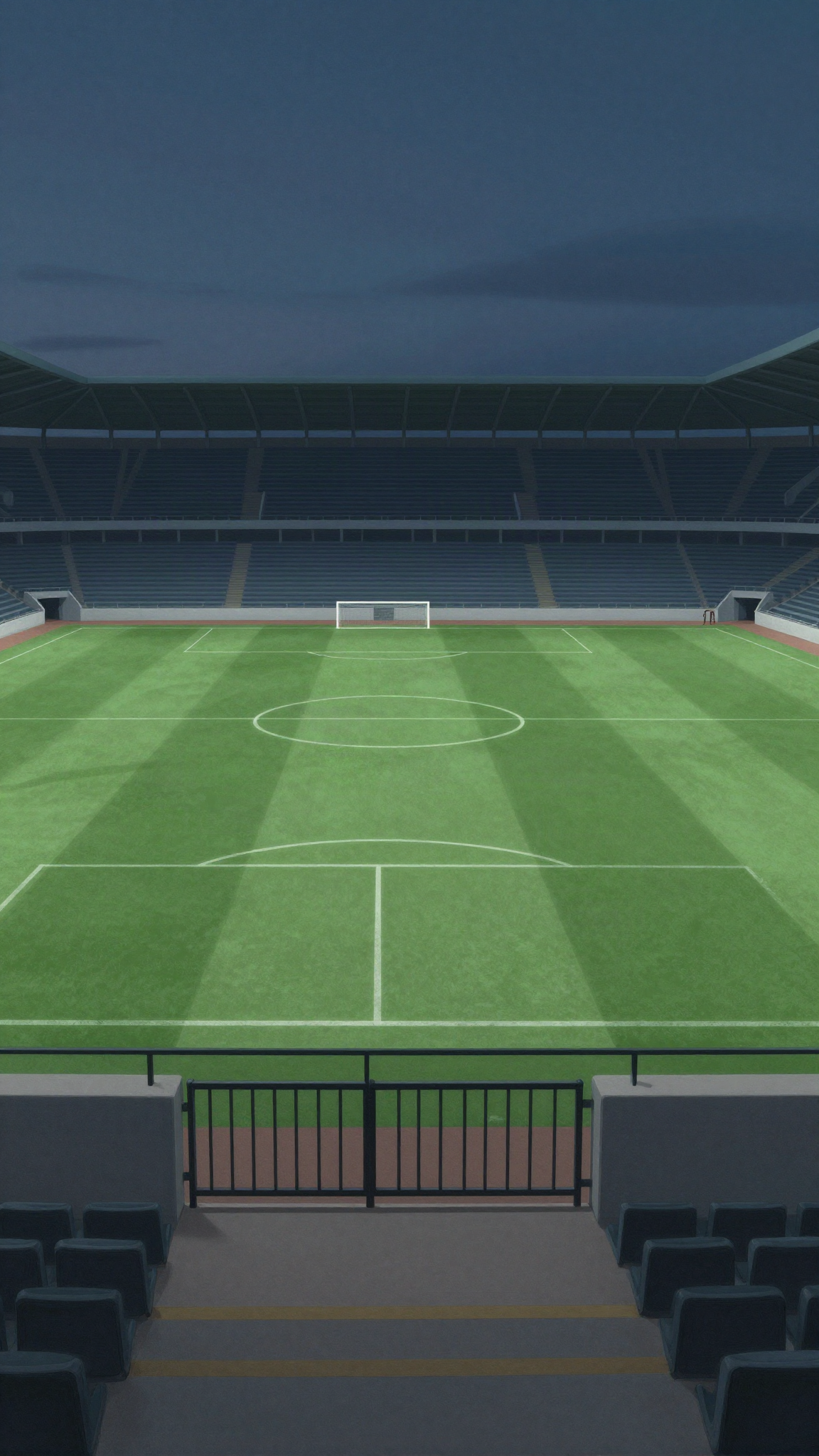 Stade vide au crépuscule, illustration
