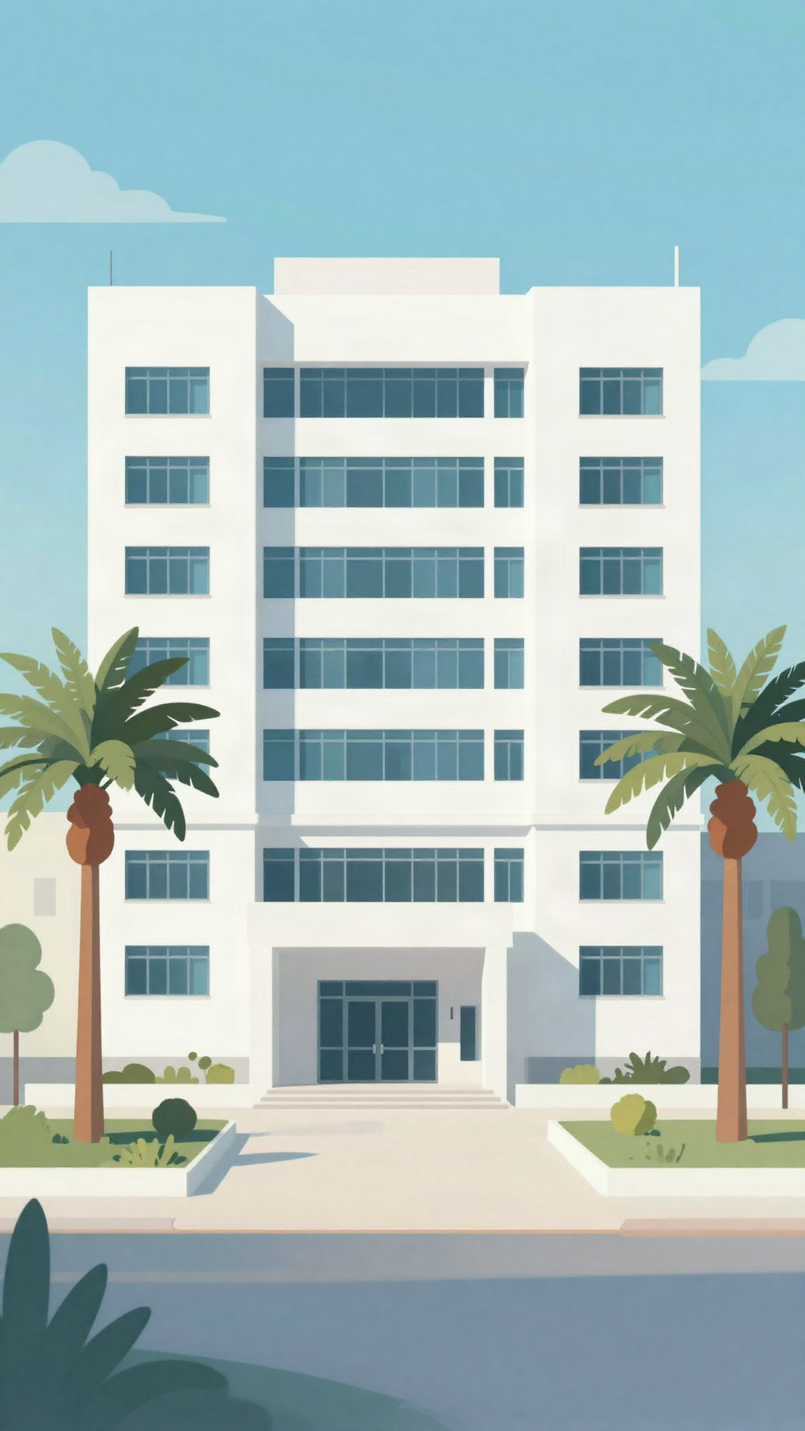 Hôpital privé dans une ville marocaine, illustration