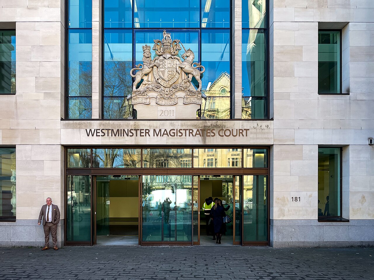 Entrée du tribunal de Westminster, Londres