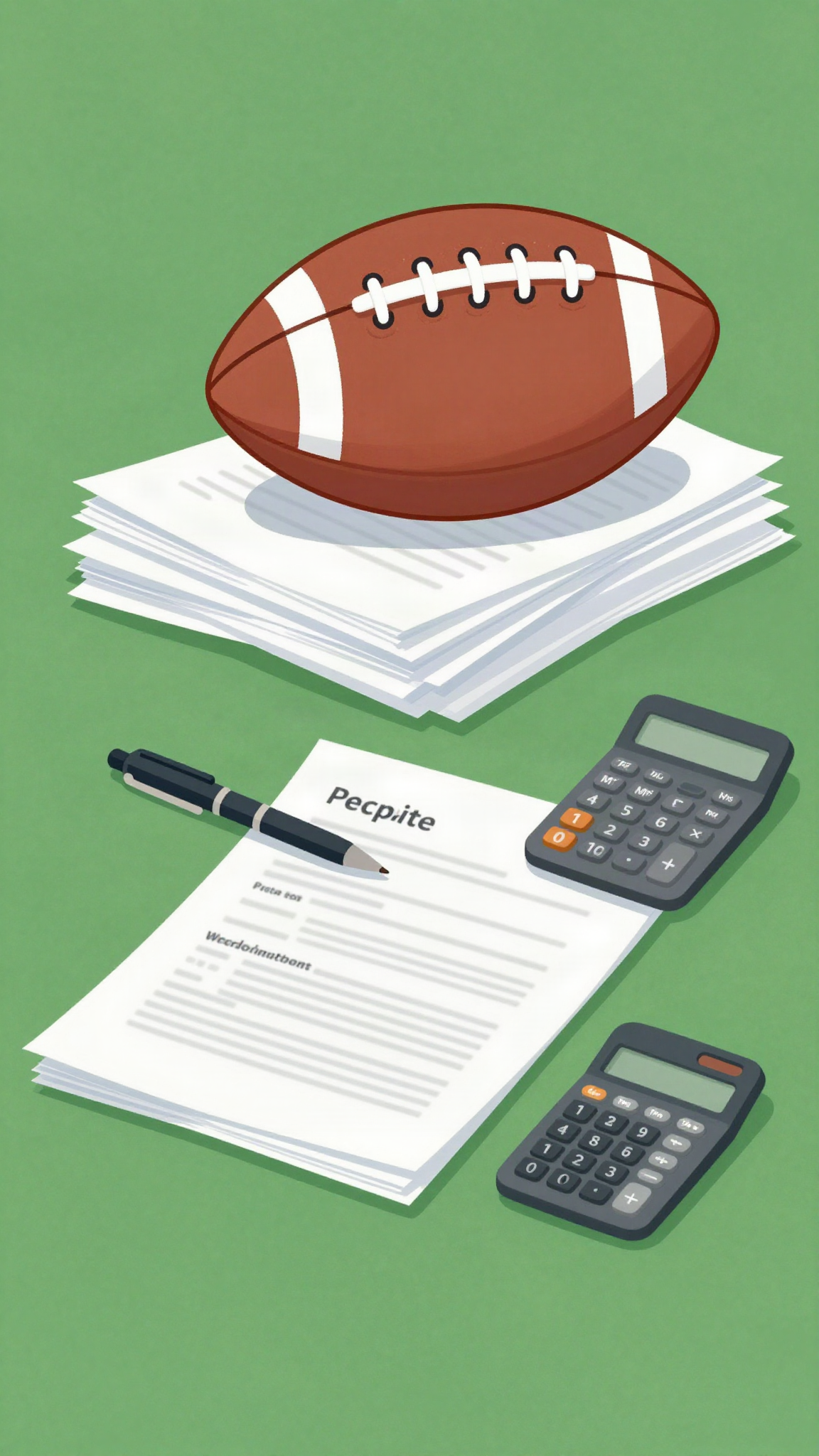 Un ballon posé sur des documents fiscaux, illustration