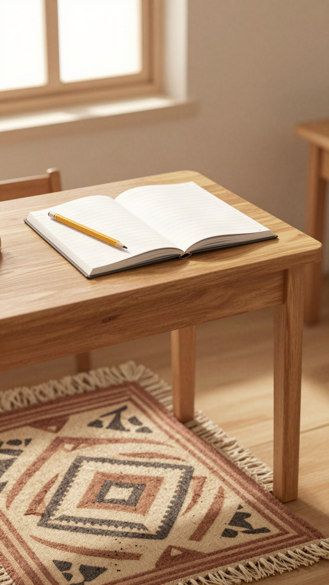 Cahier ouvert dans une classe pour adultes, illustration