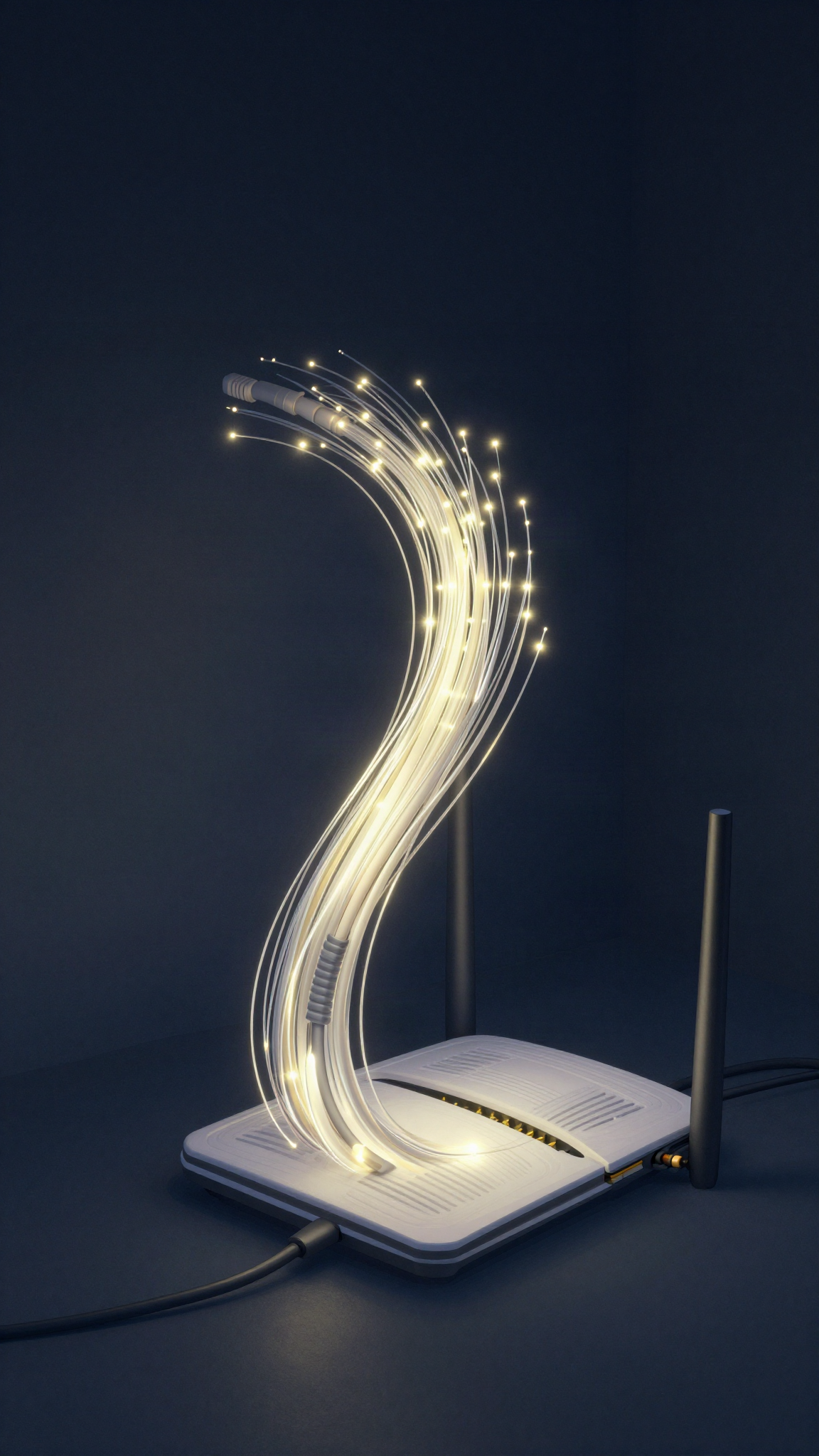 Câbles de fibre optique et routeur