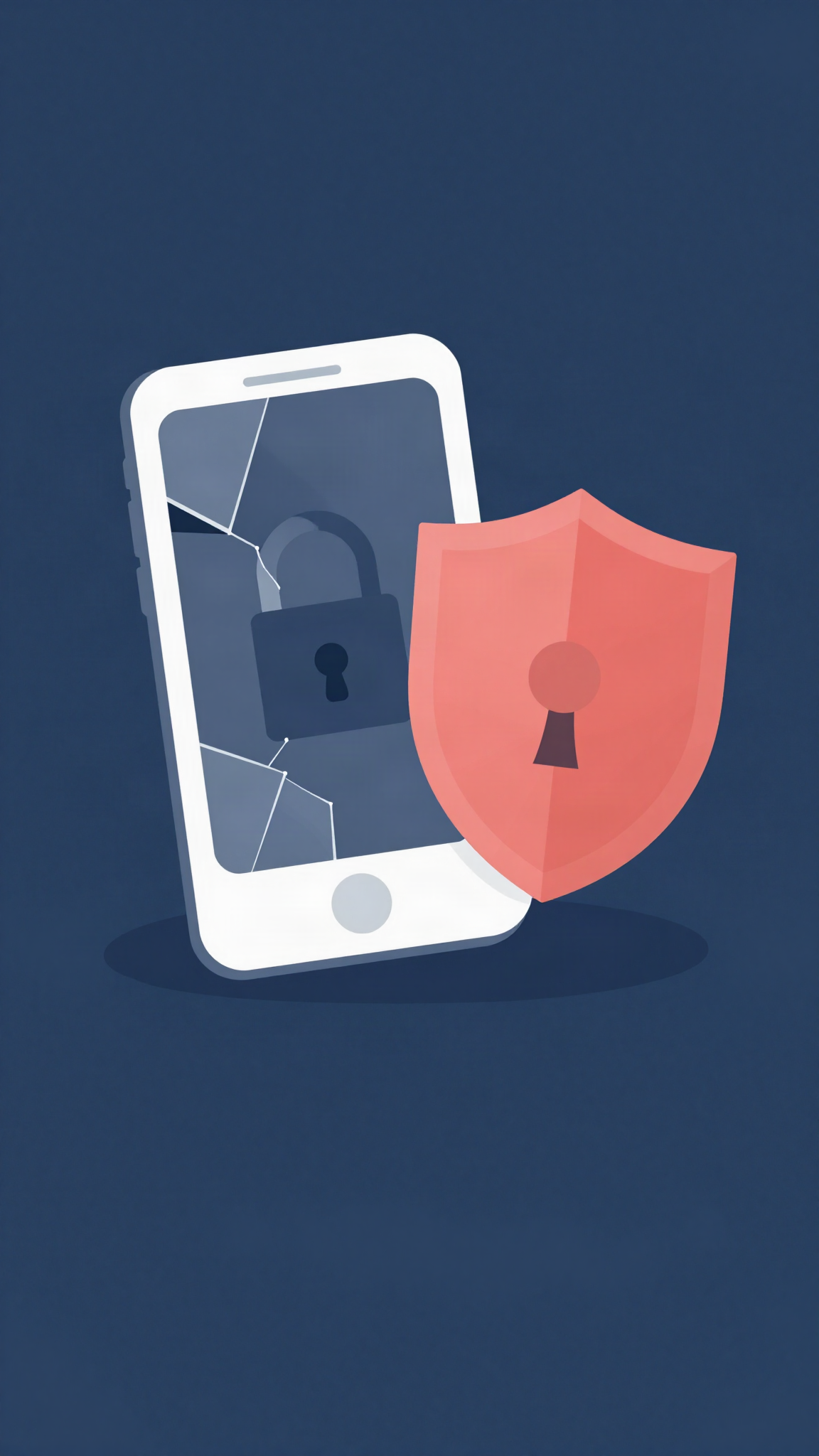Téléphone, cadenas et bouclier, illustration de la vie privée en ligne