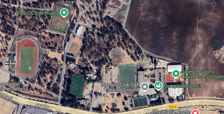 Le complexe sportif de l'Olympic Club de Safi, vu du ciel
