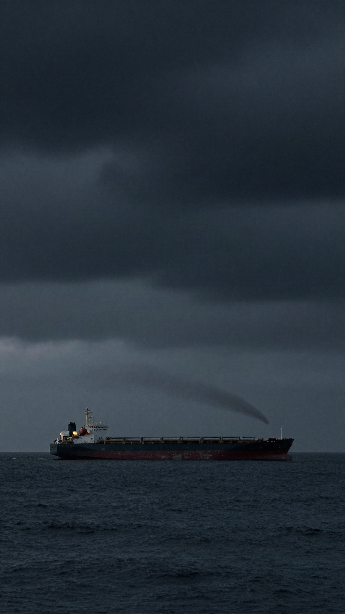 Cargo sur une mer sombre, illustration