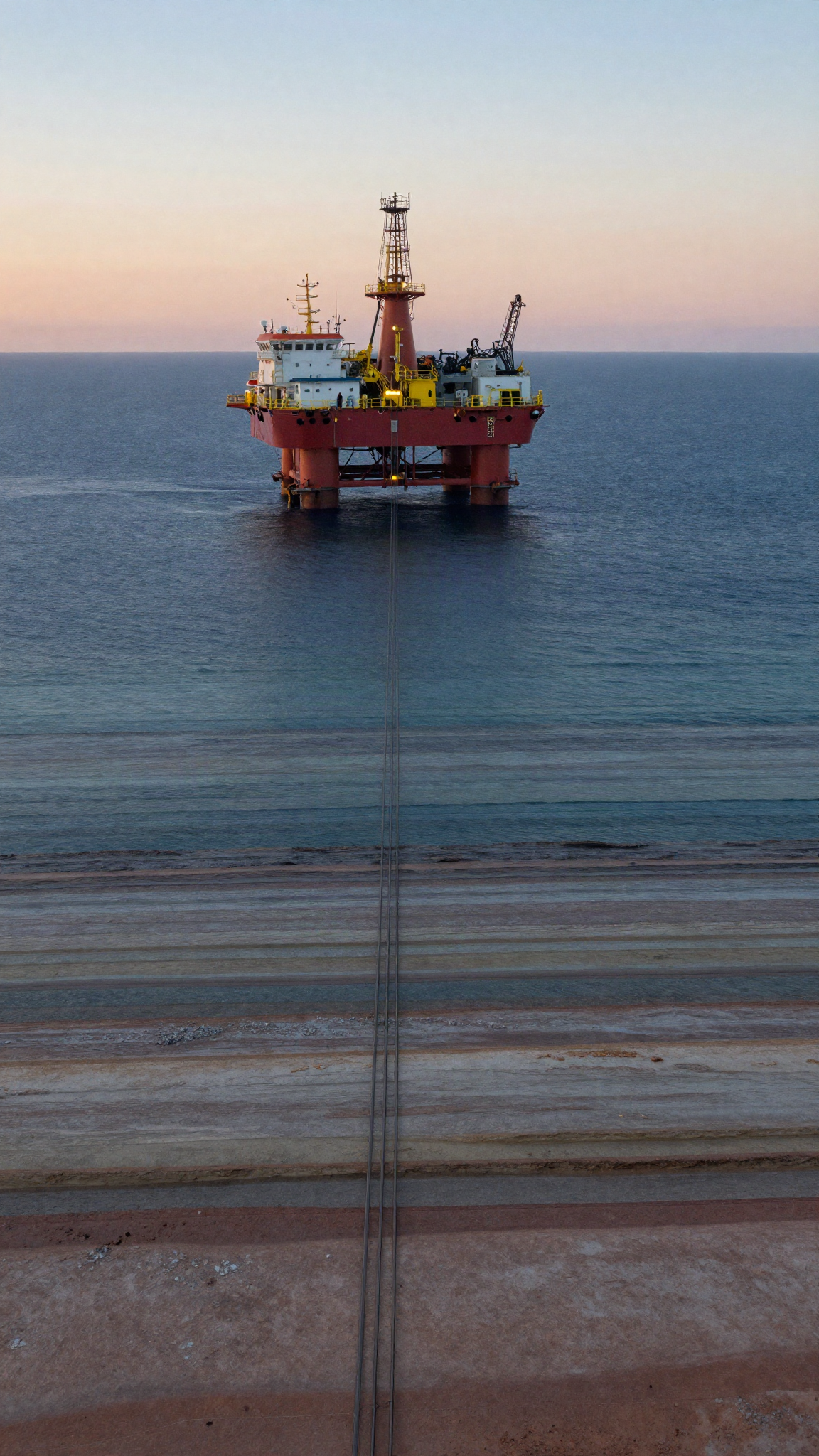 Exploration pétrolière en mer (illustration)