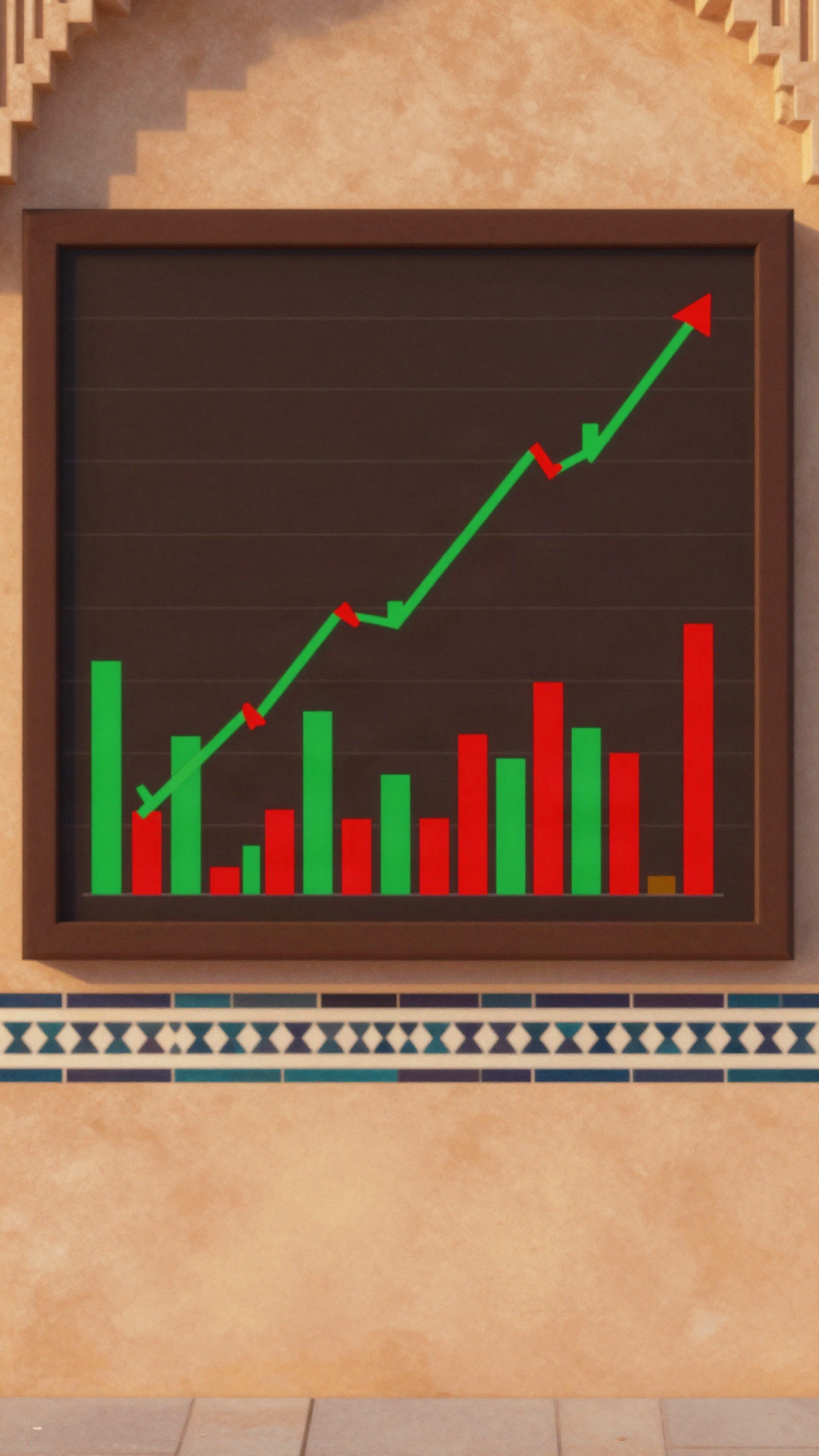 Tableau boursier stylisé, illustration