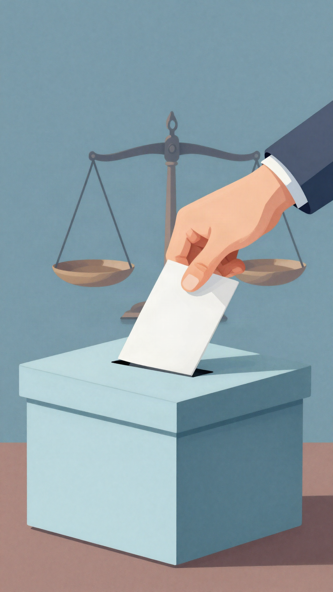 Une urne et une balance de la justice