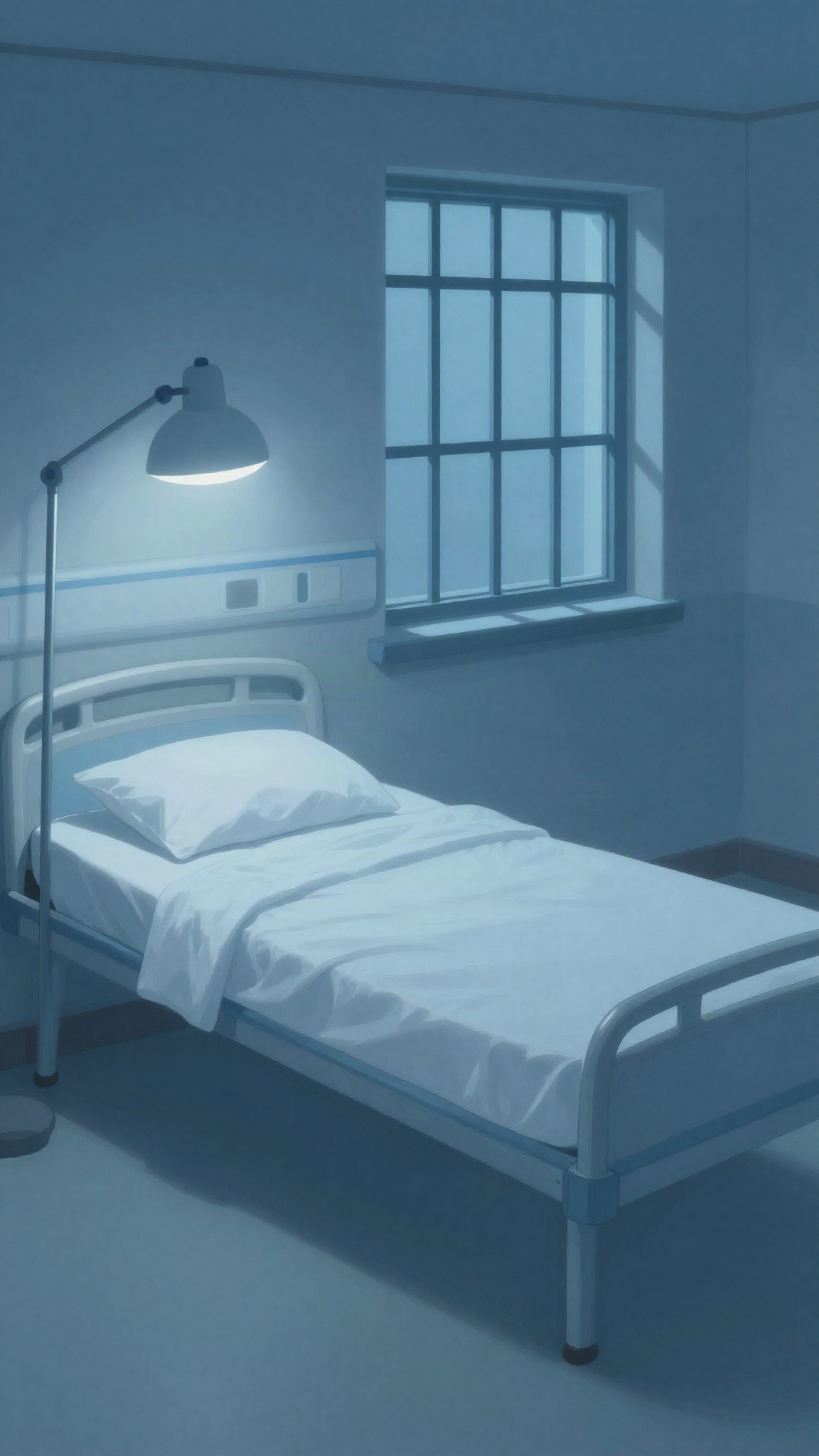 Illustration : une chambre d'hôpital vide, la nuit