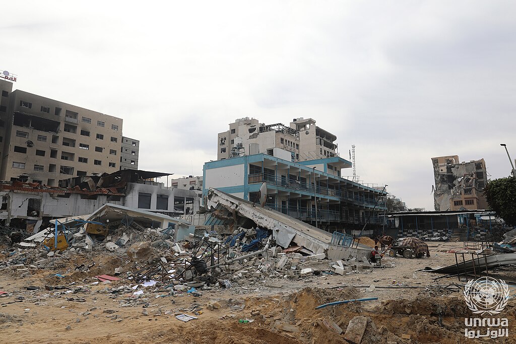 École de l'UNRWA détruite à Zeitoun, bande de Gaza