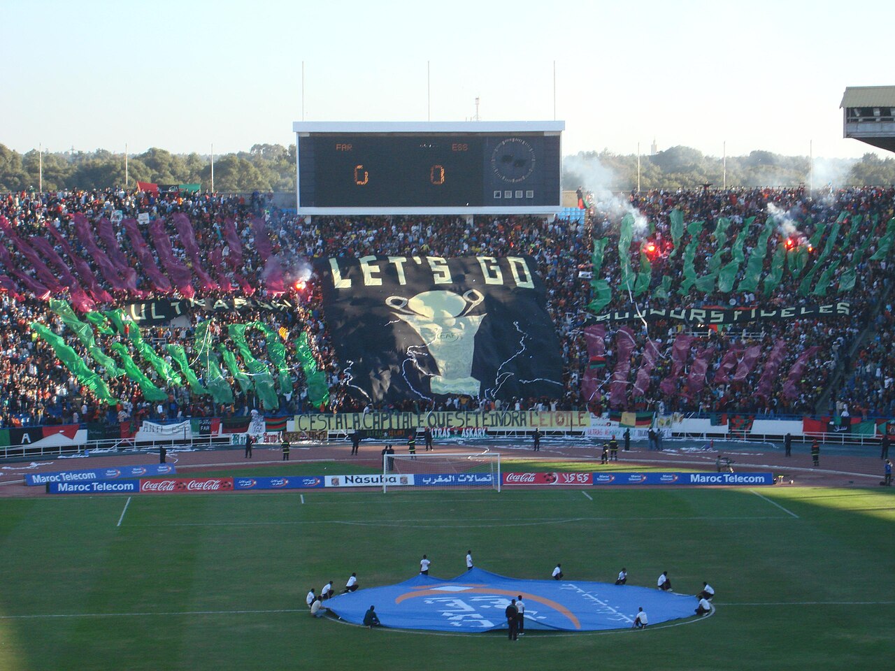 Tifo des supporters de l'AS FAR, Rabat