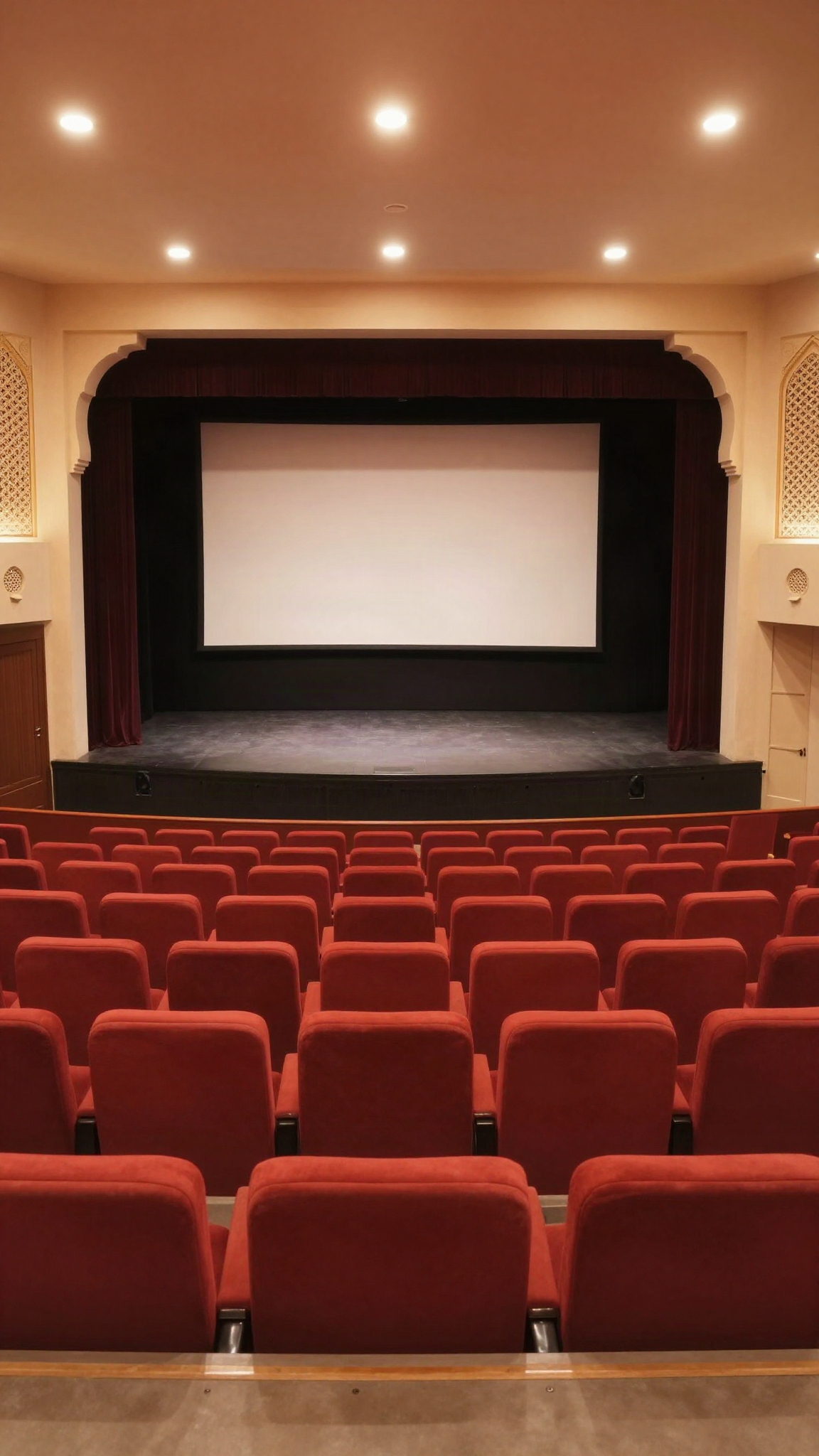 Salle de théâtre vide sous les projecteurs (illustration)